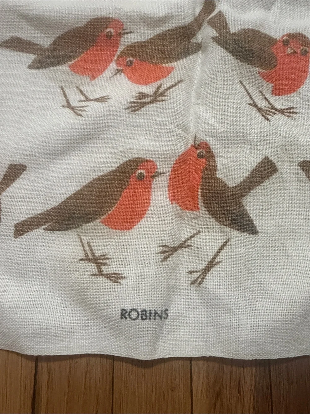 Vintage Irish Linen Robins Tea Towel Ulster Weavers